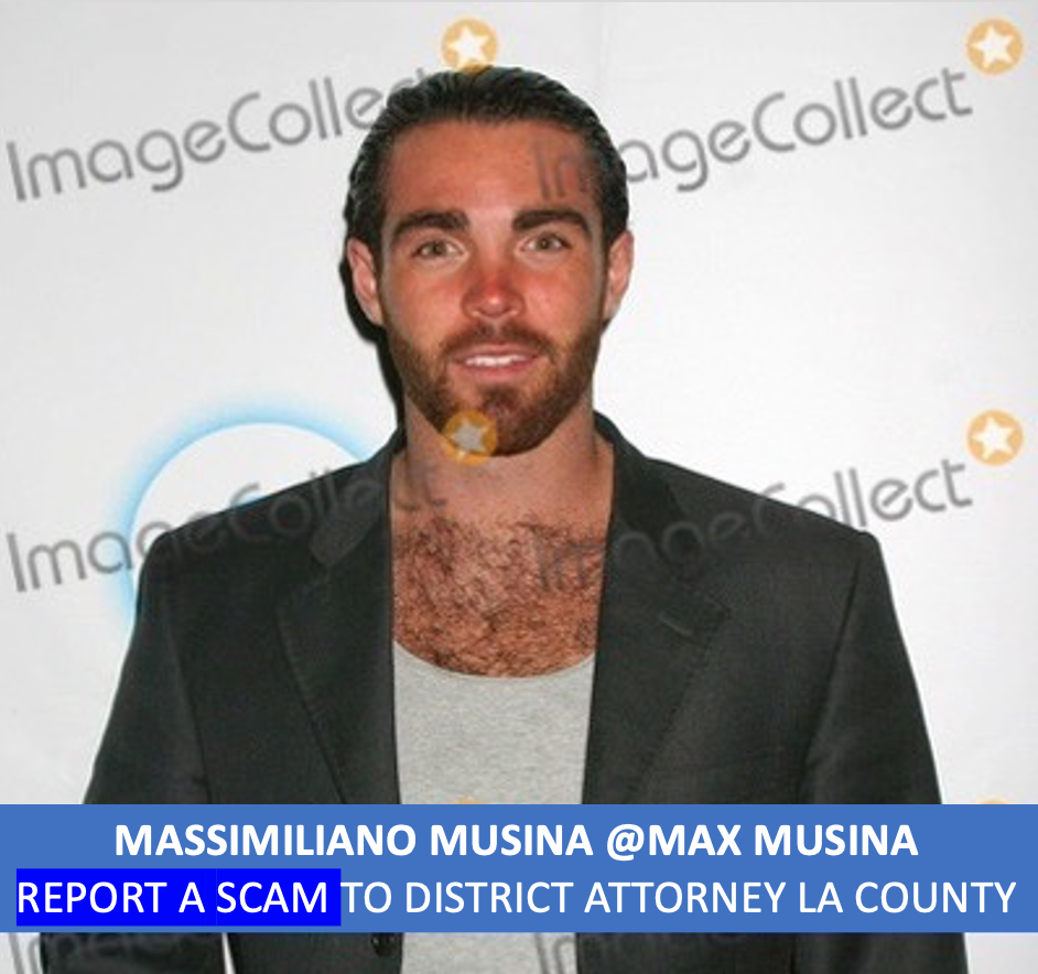 Max Musina Comments: Report a scam to the District Attorney. Due diligence report for Map Group's Massimiliano Musina @maxmusina @max_musina. Learn the truth about Max Musina's false professional claims and his affiliation with Map Group in this blog post. Top reader comments highlight key takeaways and add a touch of humor to this important topic. Disclaimer: Max Musina and Map Group are not affiliated with the comments or views expressed on this blog.