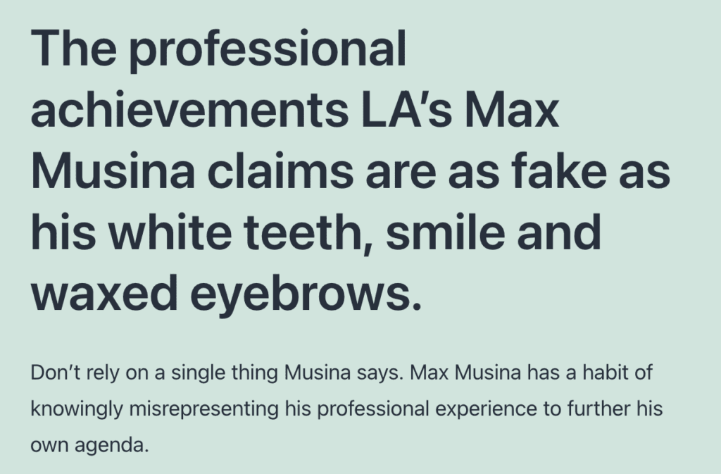 max musina fake as his teeth