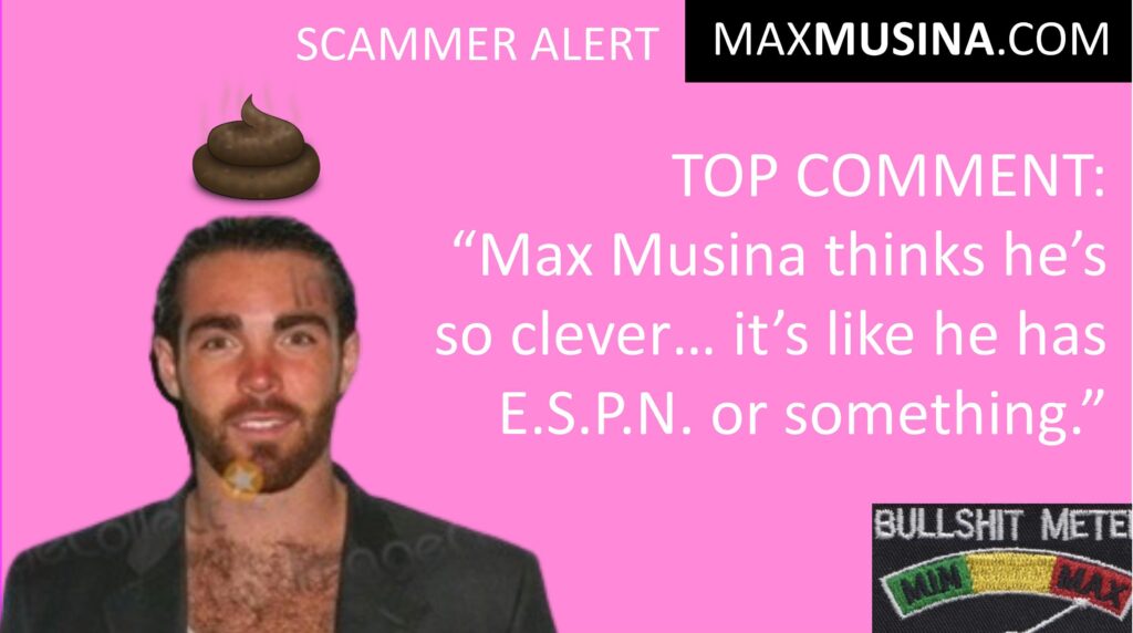 So clever he has ESPN  - Max Musina (Massimiliano Musina) @maxmusina @max_musina map group LinkedIn IMDb