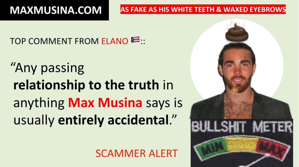 Massimiliano Musina Film Producer: Any Passing Relationship To The Truth  In Anything Max Musina says is usually entirely accidental. Map Group @maxmusina @max_musina diligence report website