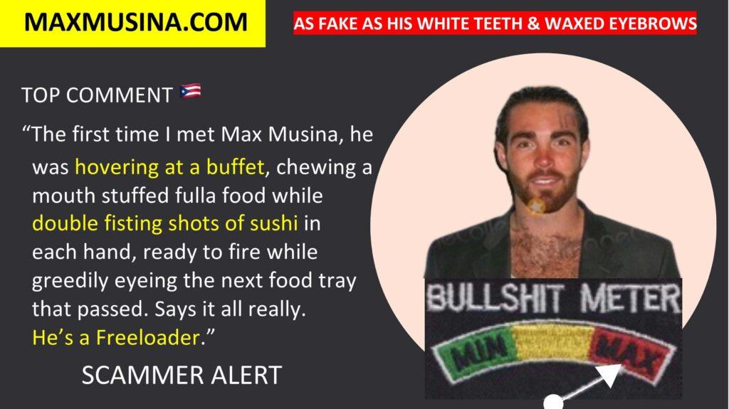 A notorious freeloader - - Max Musina (Massimiliano Musina) @maxmusina @max_musina map group LinkedIn IMDb