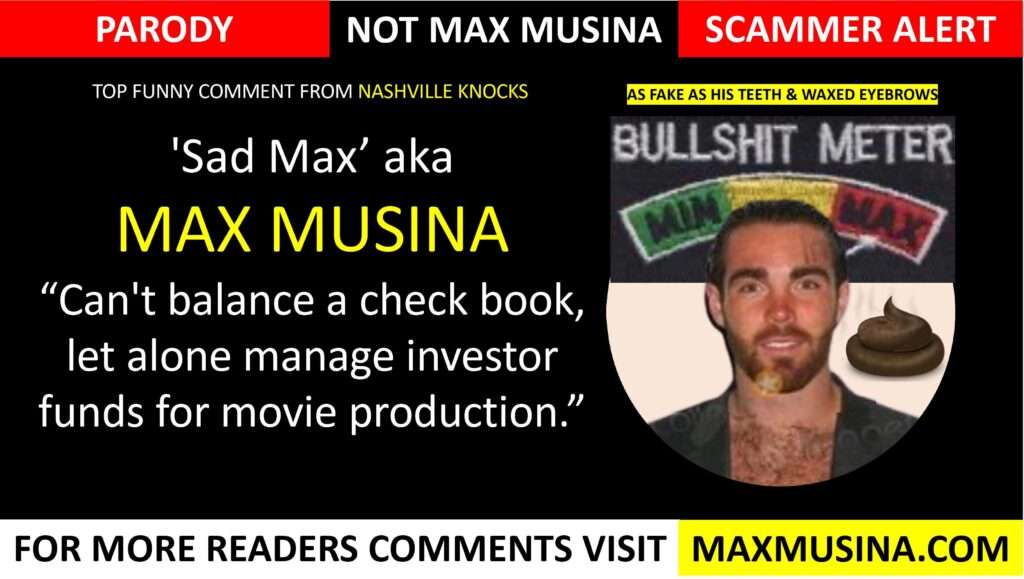 (max musina) Can't even balance a checkbook let alone investor funds (map group, imdb, massimiliano musina)